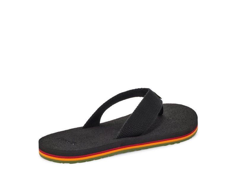 Sanuk Beer Cozy Stacker Webbing Men's Flip Flops Black | Canada 256JPQ